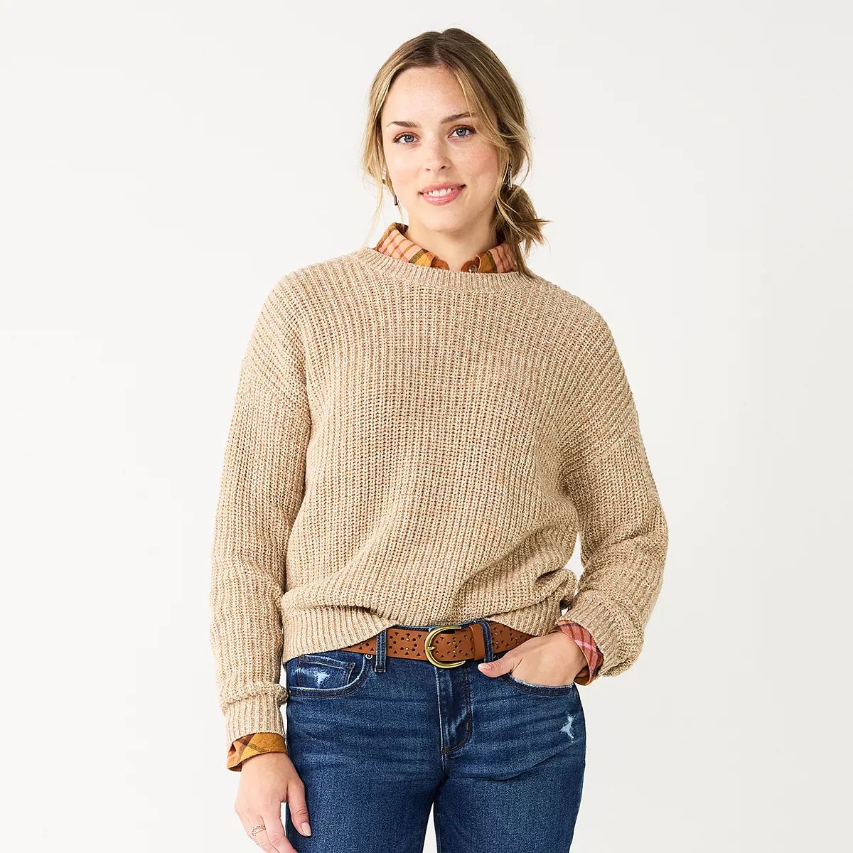 Women's Sonoma Goods For Life® Textured Drop-Shoulder Sweater | Kohl's