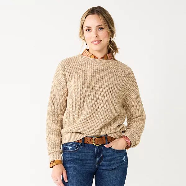 Women's Sonoma Goods For Life® Textured Drop-Shoulder Sweater | Kohl's