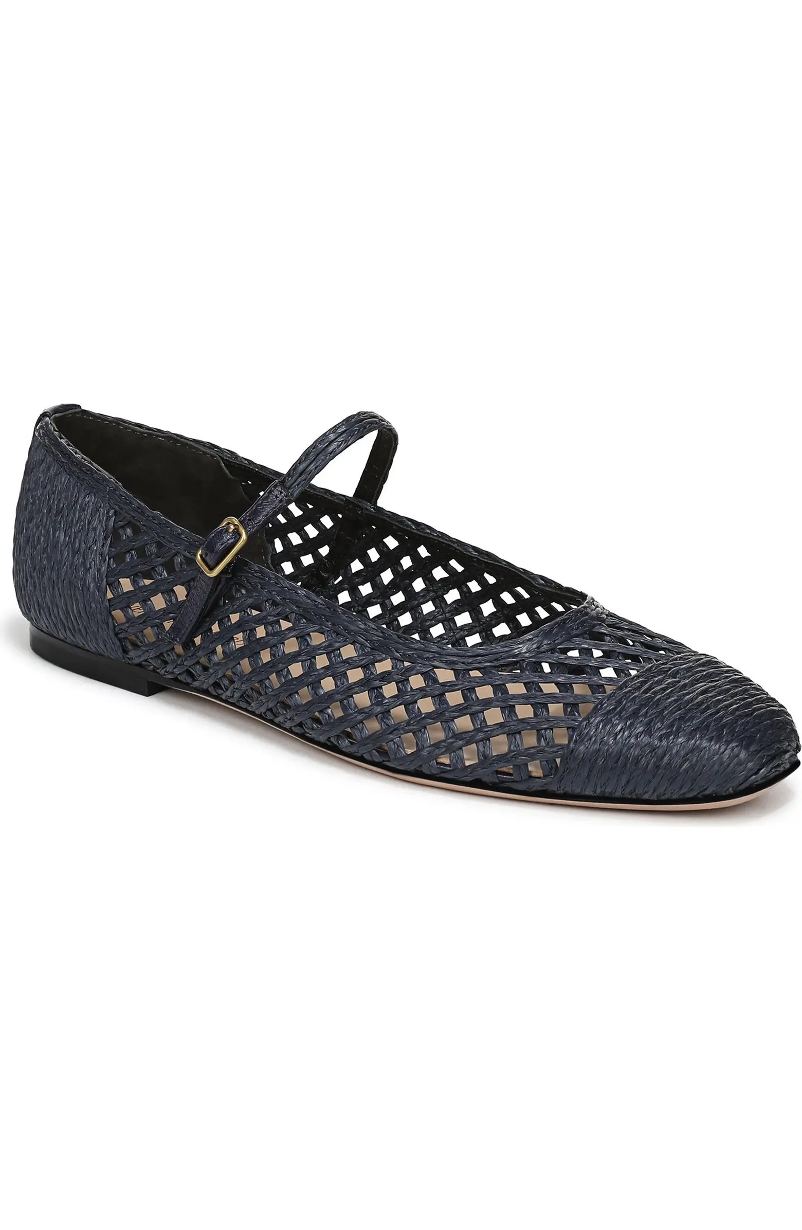 Veronica Beard Ellie Raffia Mary Jane Flat (Women) | Nordstrom | Nordstrom