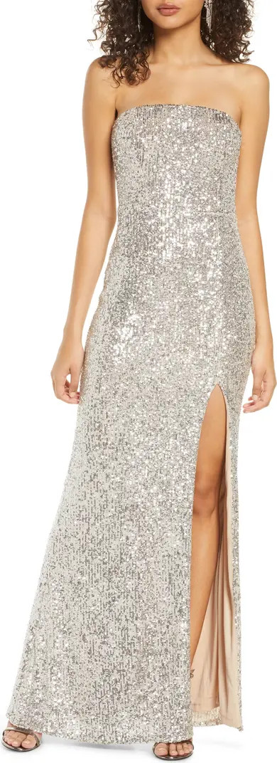 Lulus Lavish Lover Sequin Strapless Gown | Nordstrom | Nordstrom
