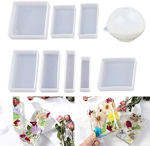 LET'S RESIN Epoxy Resin Molds, Resin Casting Molds Silicone Square Ball Molds 9PCS Different Size... | Amazon (US)