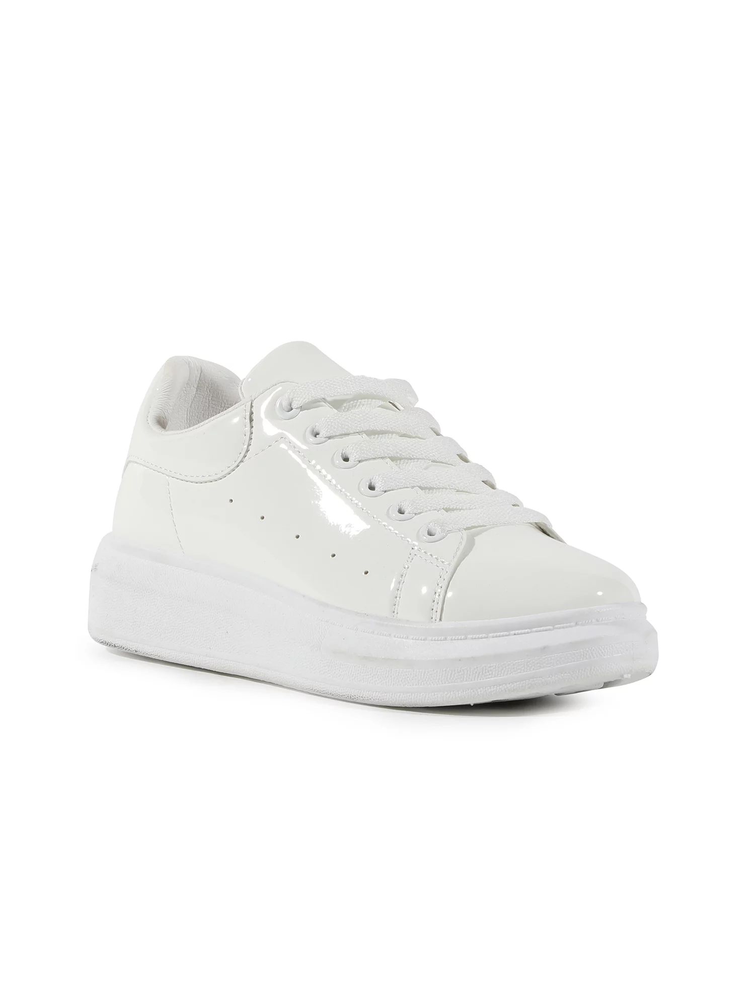 Casual Lace Up Women's Fashion Sneakers in White | Walmart (US)