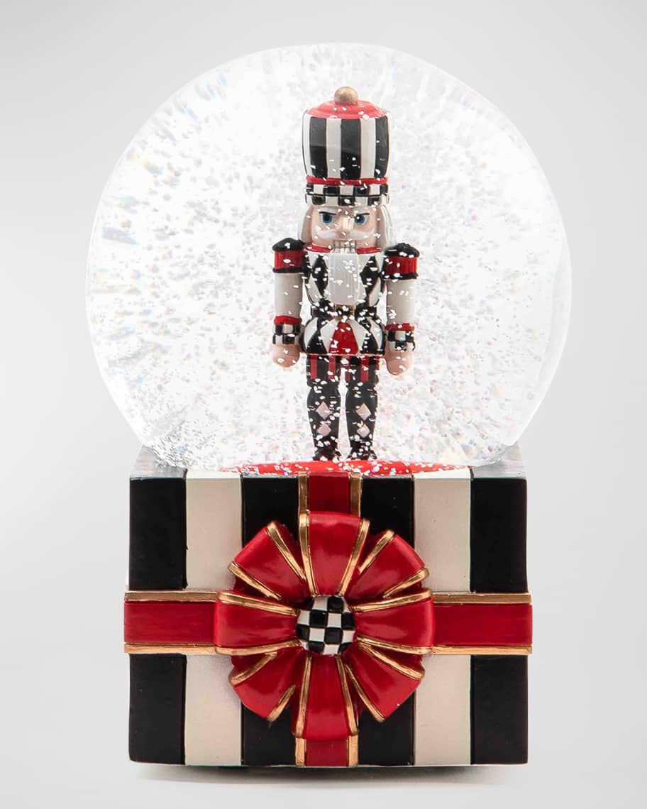 MacKenzie-Childs Christmas Nutcracker Gift Snow Globe | Horchow
