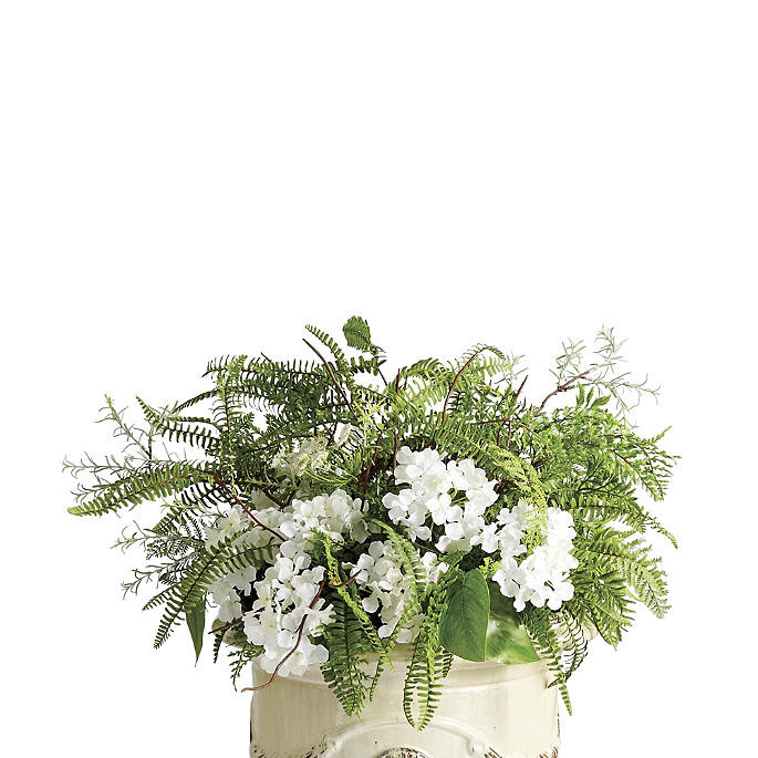 Outdoor Mixed Ferns and Hydrangea Urn Filler | Frontgate | Frontgate