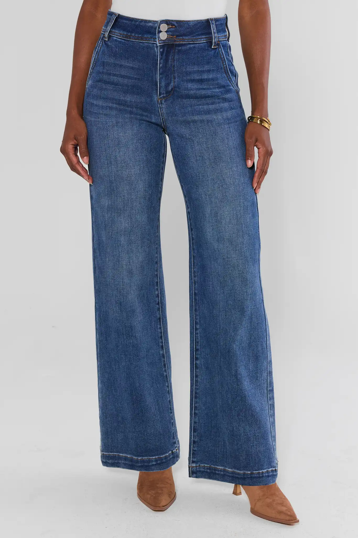 Kameron Medium Wash Wide Leg Jeans | Avara