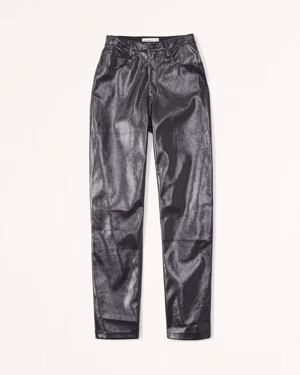 Curve Love Patent Leather 90s Straight Pant | Abercrombie & Fitch (US)