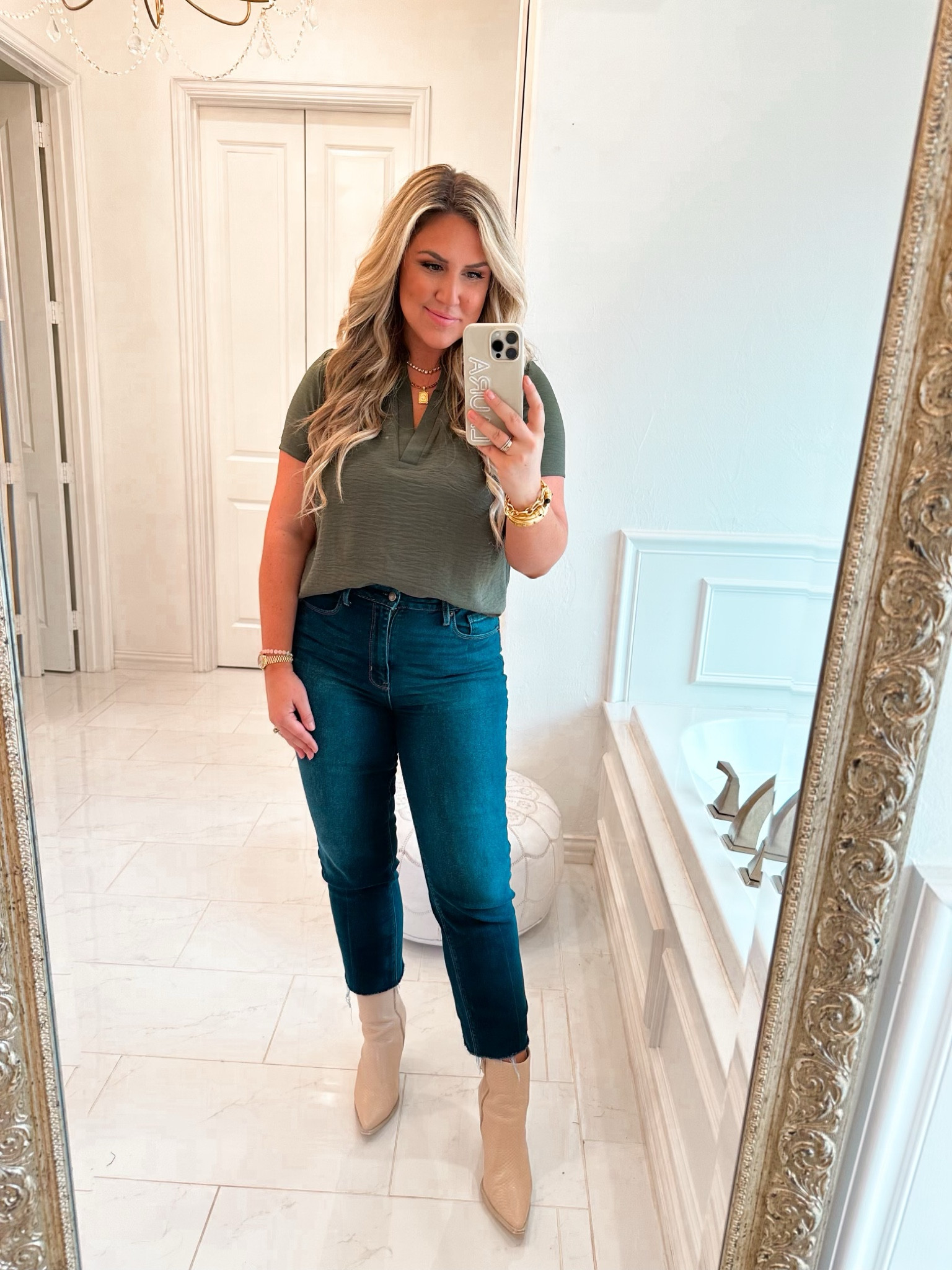 The perfect fall staples! This top is perfect for styling up or down. Great piece to maximize your closet! Runs tts. I have it in two colors! 

#LTKfindsunder50