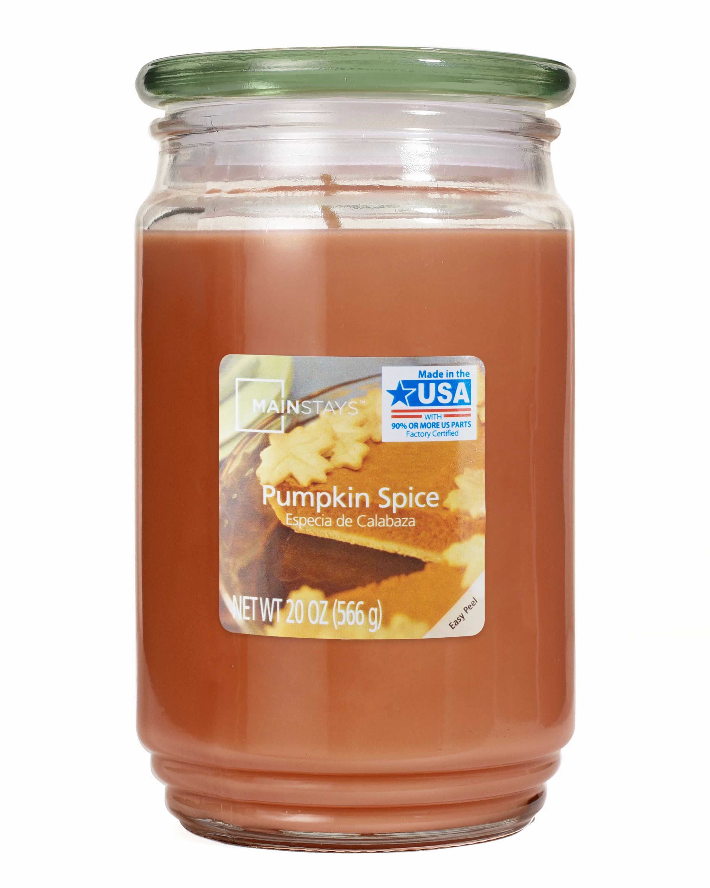 Mainstays Pumpkin Spice Single-Wick Jar Candle, 20 oz. - Walmart.com | Walmart (US)