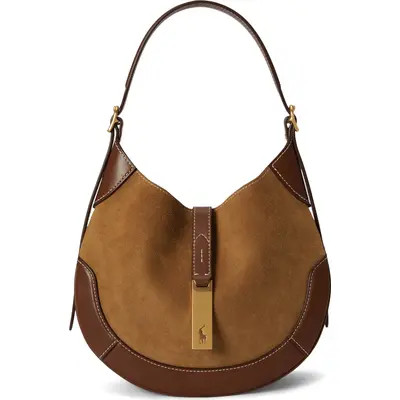 Small Polo ID Suede & Leather Shoulder Bag | Nordstrom