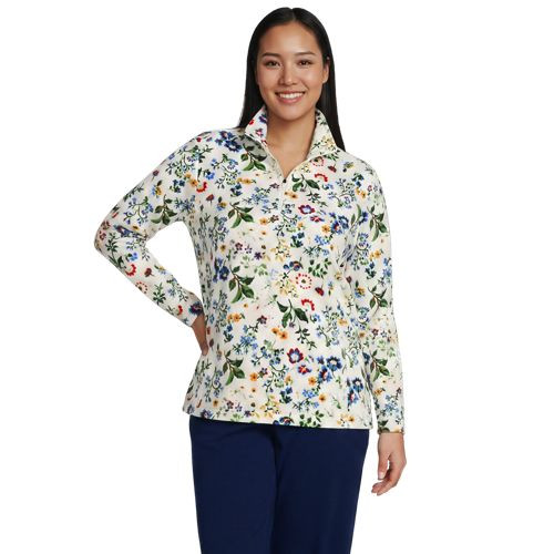 Plus Size Anyweather Fleece Quarter Zip Pullover - Lands' End - Pink - 3X | Lands' End (US)