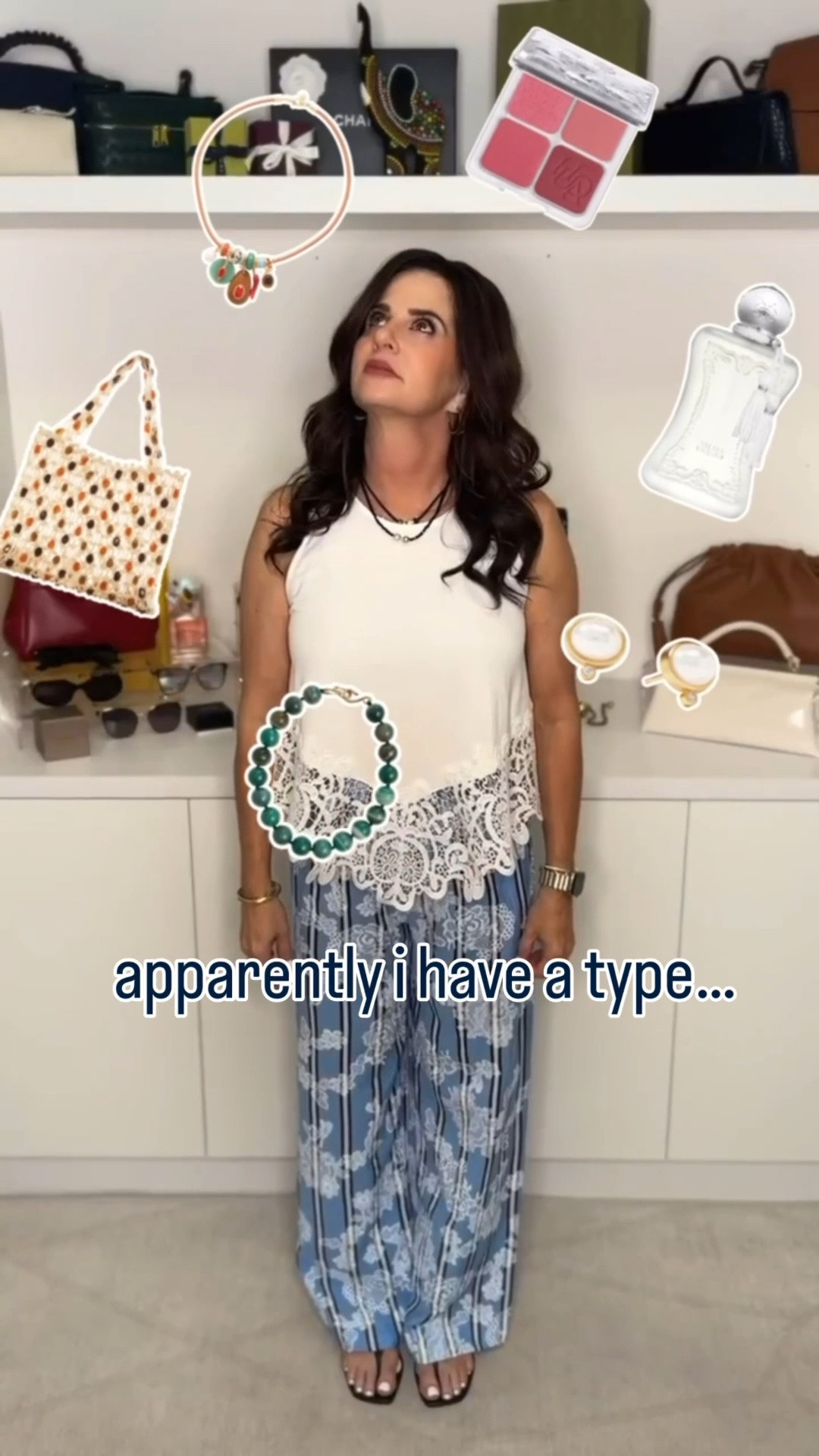 Apparently, I do have a type . However, I only really buy what I love and have use for. Sharing beauty products , accessories. I love to mix and match pieces from high to lower costs. Top sm , bottom xs .

#LTKOver40 #LTKBeauty #LTKootd