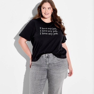 Women's The Devil Wears Prada Love My Job Short Sleeve Graphic T-Shirt - Black 1X | Target