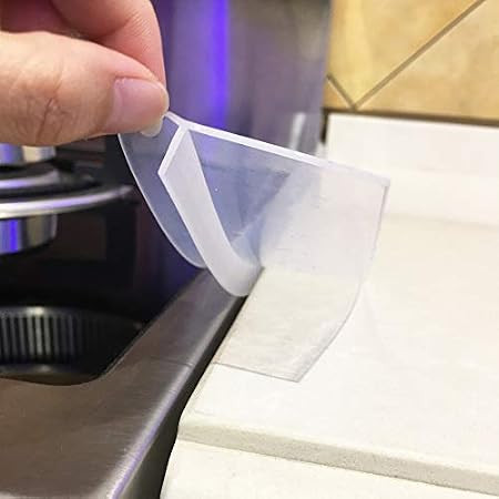 Silicone Stove Counter Gap Cover Kitchen Counter Gap Filler Transparent 25" Long Gap Filler Sealing  | Amazon (US)