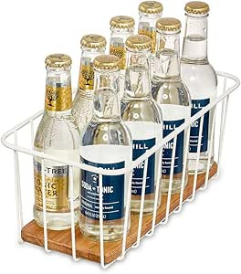 iDesign The Ría Safford Collection Pantry Wire Basket with Acacia Wood, 12" x 6" x 5" | Amazon (US)