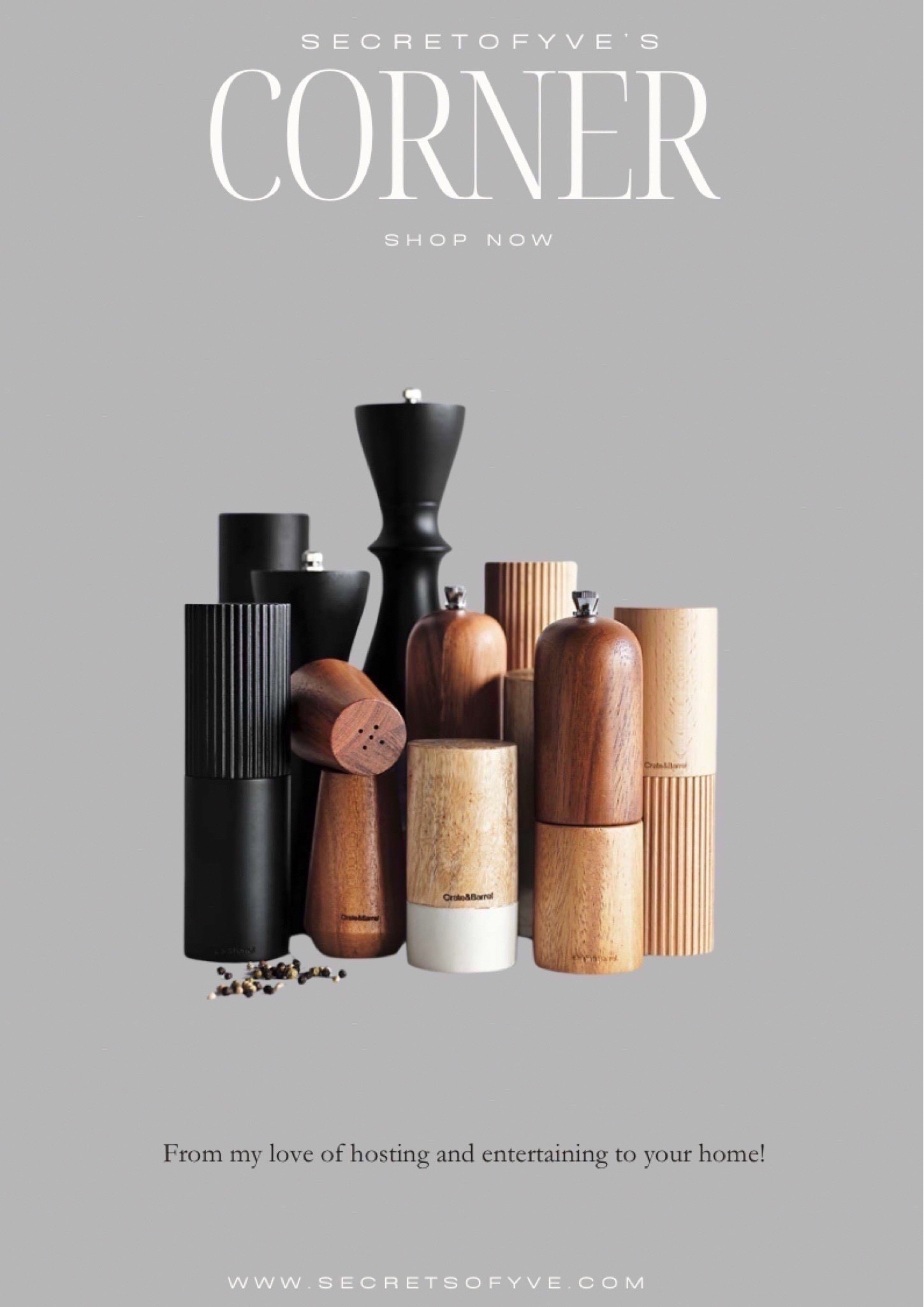 Secretsofyve: gorgeous salt 🧂& pepper  mills! Home and wedding gifts 🎁 . 
#Secretsofyve #ltkgiftguide
Always humbled & thankful to have you here.. New posts daily at 3pm &4:15pm EST. @crate&barrel
CEO: PATESI Global & PATESIfoundation.org
 @secretsofyve : where beautiful meets practical, comfy meets style, affordable meets glam with a splash of splurge every now and then. I do LOVE a good sale and combining codes! #ltkstyletip #ltksalealert #ltkfamily #ltku #ltkfindsunder100 #ltkfindsunder50 #ltkparties #ltkmens #ltkholiday #ltkfoodie secretsofyve 

#LTKHome #LTKWedding #LTKSeasonal