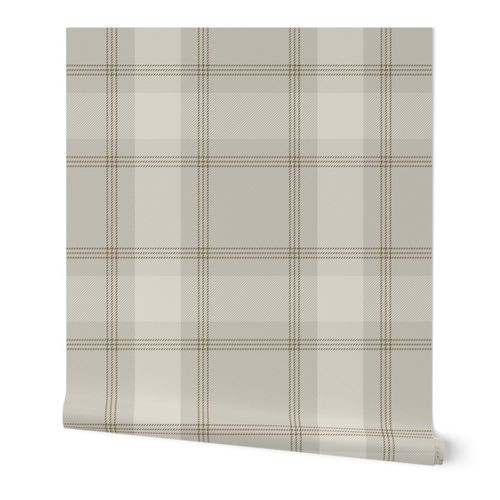 Light Tan Plaid Wallpaper bylaura_nisbet_art | Spoonflower