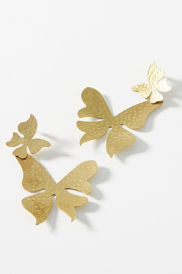 Double Butterfly Drop Earrings | Anthropologie (US)