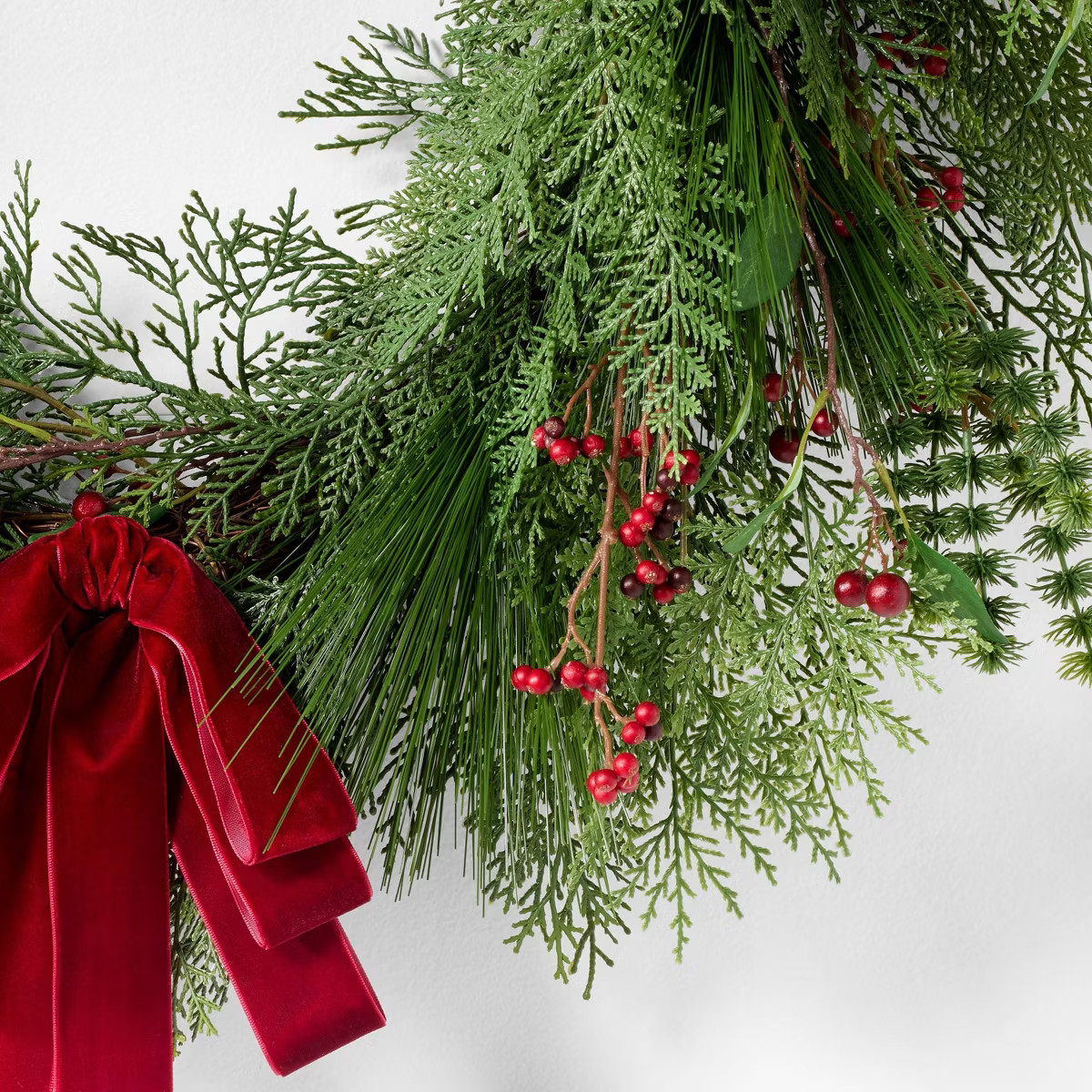 Red and Green Holiday Wreath - Threshold™ designed with Studio McGee | Target