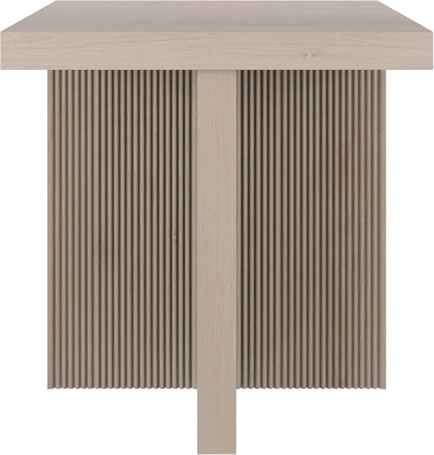 Henn&Hart 22" Fluted Scandinavian Square End Table, Ribbed Side Table, Nightstand for Living Room... | Amazon (US)