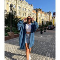 Chunky Knitted Cardigan Oversize Blue Sweater Cable Knit Powder Balloon Sleeve Hand Green Cocoon For Women | Etsy (US)