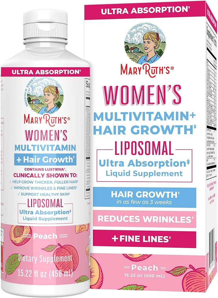 MaryRuth Organics Women's Multivitamin + Lustriva Hair Growth Liposomal Biotin 10000mcg Clinicall... | Amazon (US)
