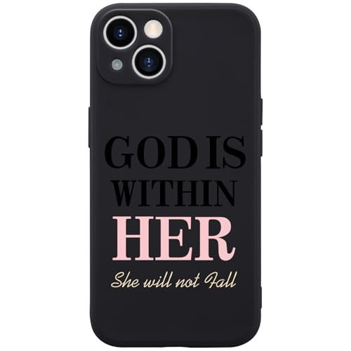 Wihytec Black Phone Case Cover for iPhone 17 PRO God is Within Her Case Cover Liquid Silicone Soft Gel Rubber Matt Phone Cover with Microfiber Lining | Amazon (US)