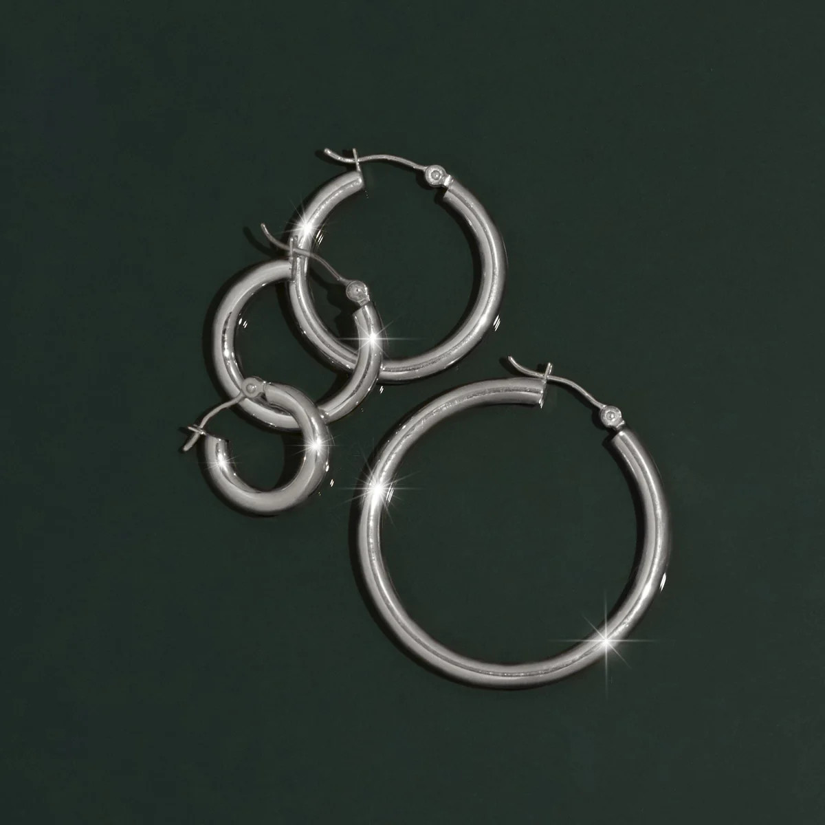 3mm Silver Hoop Earrings - 20mm | AUrate New York