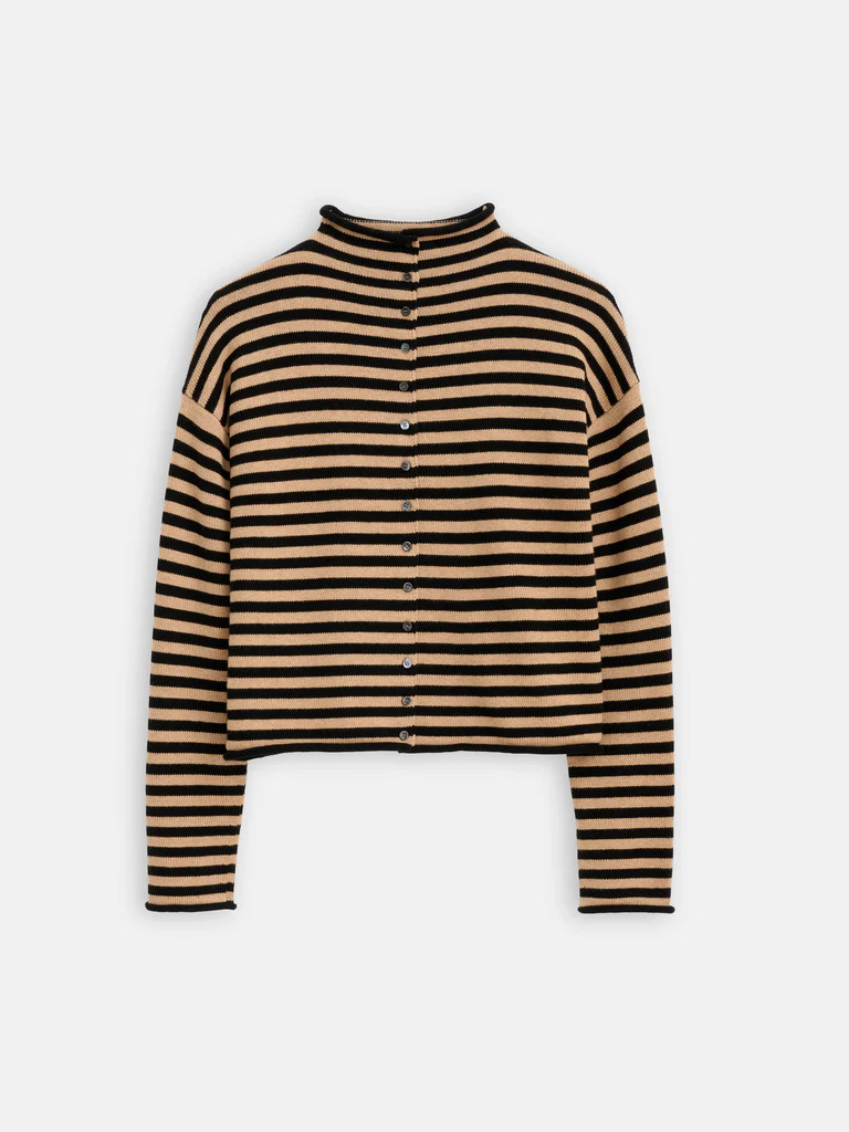 Taylor Striped Cardigan In Cotton Cashmere | Alex Mill