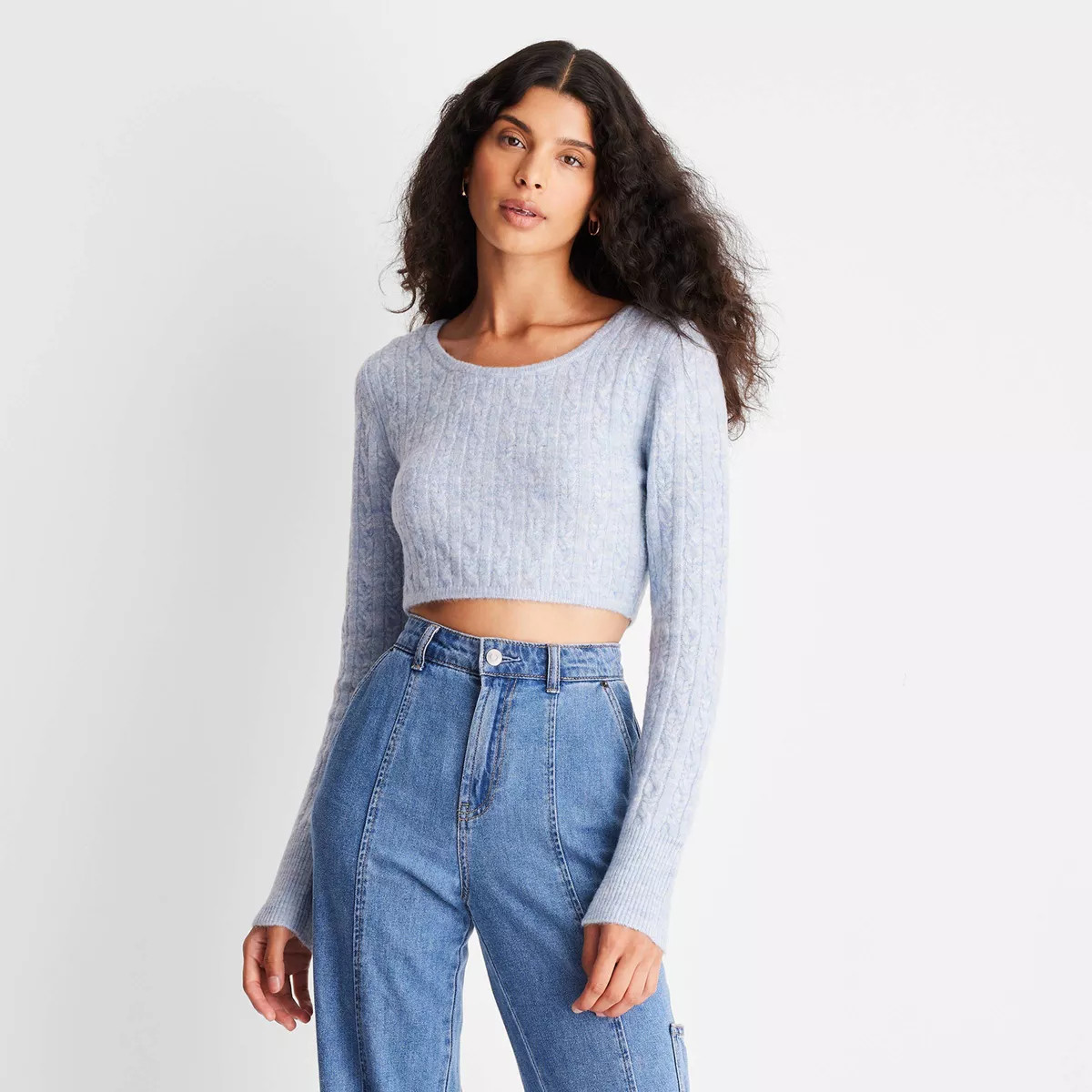 Women's Cropped Scoop Neck Sweater - Future Collective™ with Reese Blutstein | Target