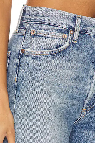 90s Mid Rise Loose Straight Crop Jeans in Vault | Revolve Clothing (Global)