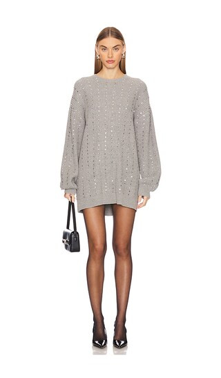 Show Me Your Mumu Social Sweater Dress in Silver Sequins Knit - Metallic Silver. Size S | Revolve Clothing (Global)