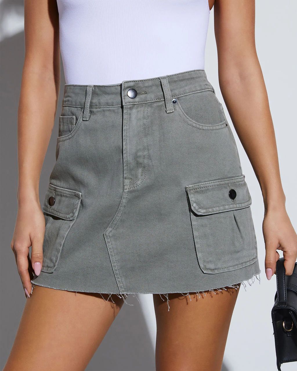 Jayda Denim Cargo Mini Skirt | VICI Collection