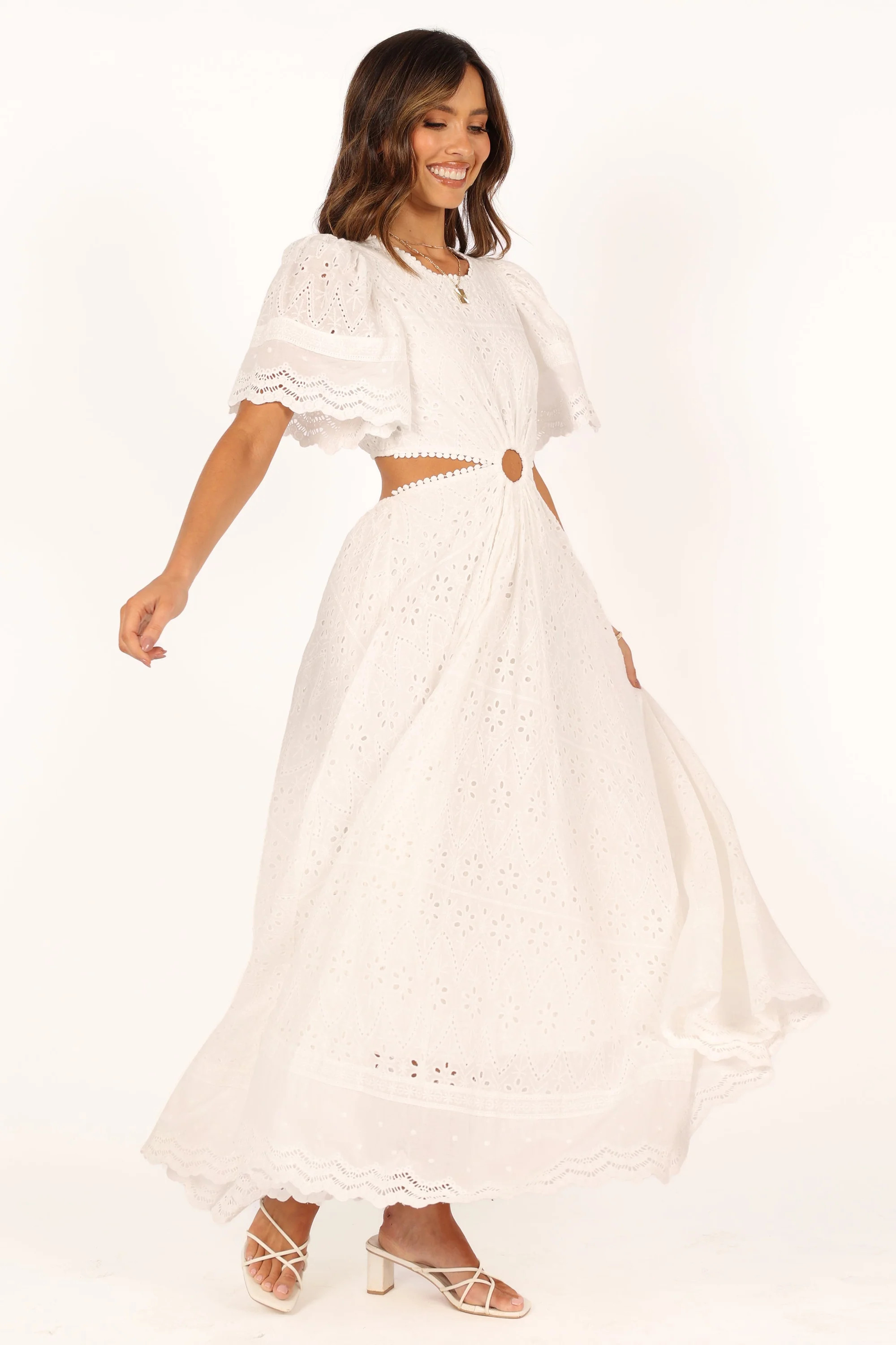 Merletto Cut Out Maxi Dress - White | Petal & Pup (US)
