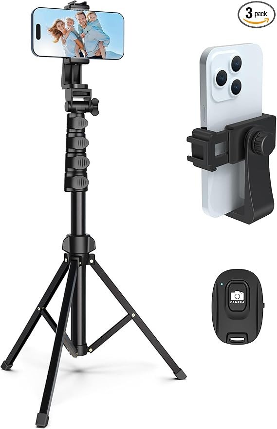 64” Tripod for Cell Phone & Camera, Phone Tripod with Remote and Phone Holder, Portable Tripod ... | Amazon (US)