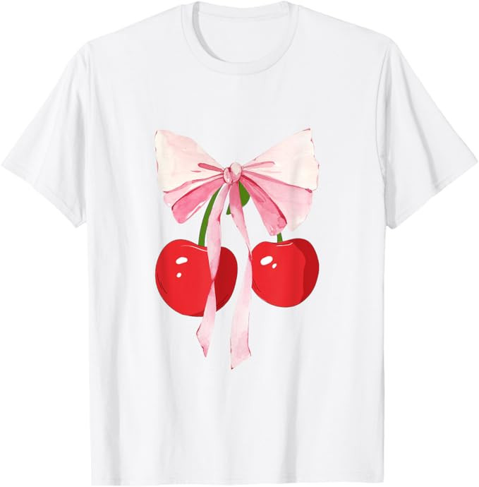 Coquette Bows with cherries Cute Coquette girl clothes T-Shirt | Amazon (US)