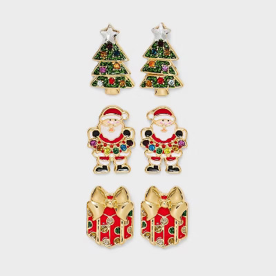 SUGARFIX by BaubleBar "Holly Jolly" Stud Earring Set 3pc | Target