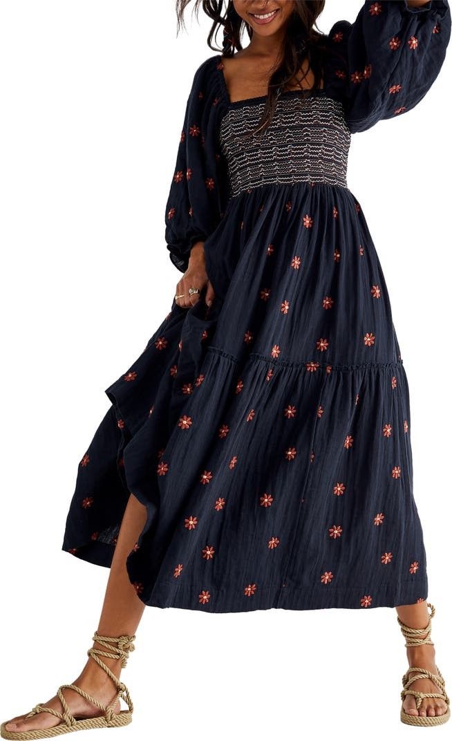 Dahlia Embroidered Long Sleeve Maxi Dress | Nordstrom