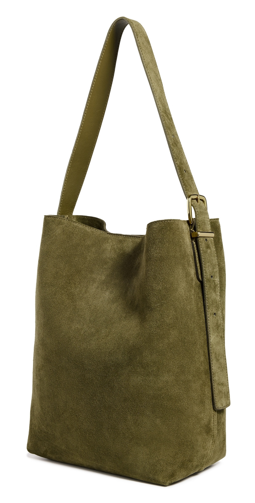 Madewell Suede Essentials Bucket Tote Shaded Olive Suede One Size | Shopbop