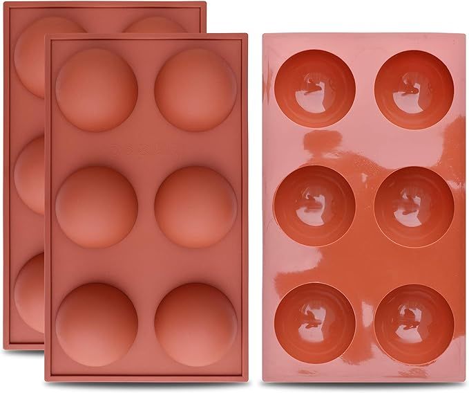 homEdge Large 6-Cavity Semi Sphere Silicone Mold, 3 Packs Baking Mold for Making Hot Chocolate Bo... | Amazon (US)