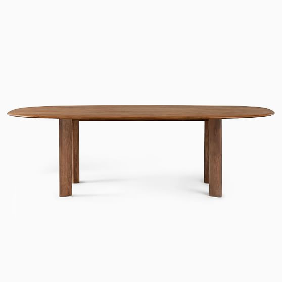 Anton Solid Wood Oval Dining Table, 92in, Burnt Wax | West Elm (US)