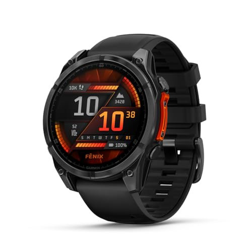 Garmin fēnix® 8 – 47mm, AMOLED, Premium Multisport GPS Smartwatch, Long-Lasting Battery Life, Dive-Rated, Built-in LED Flashlight, Slate Gray with Black Band | Amazon (US)