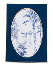 4x6 Two Tone Oval Cut Out Enamel Tabletop Picture Frame | TJ Maxx