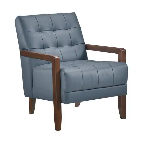Leland Leather Match Accent Chair - Blue | Bed Bath & Beyond