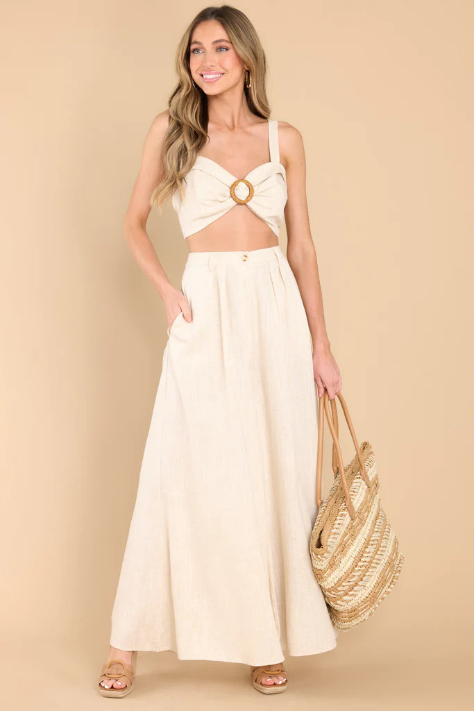 Fool For You Oatmeal Two Piece Set | Red Dress 