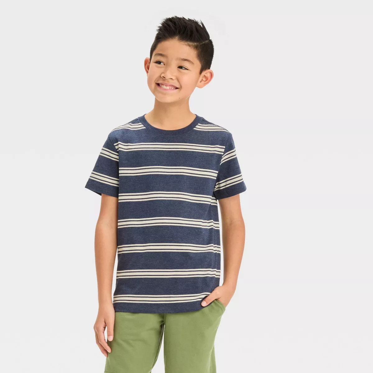 Boys' Short Sleeve Striped T-Shirt - Cat & Jack™ | Target