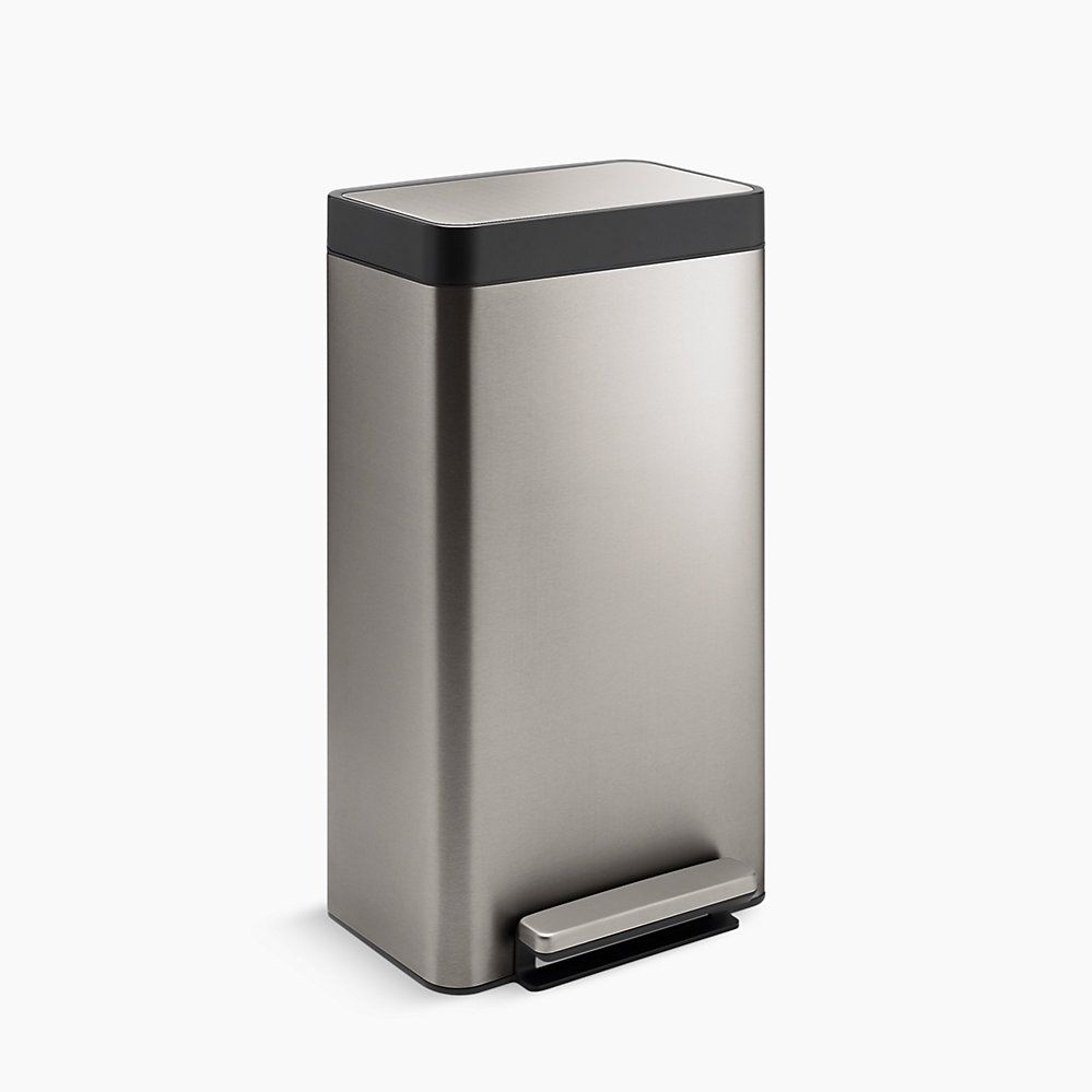 8-gallon loft stainless steel step trash can | Kohler