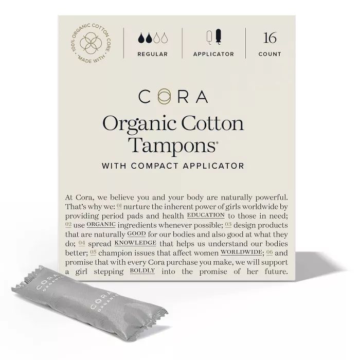 Cora Organic Tampons - Regular - 16ct | Target