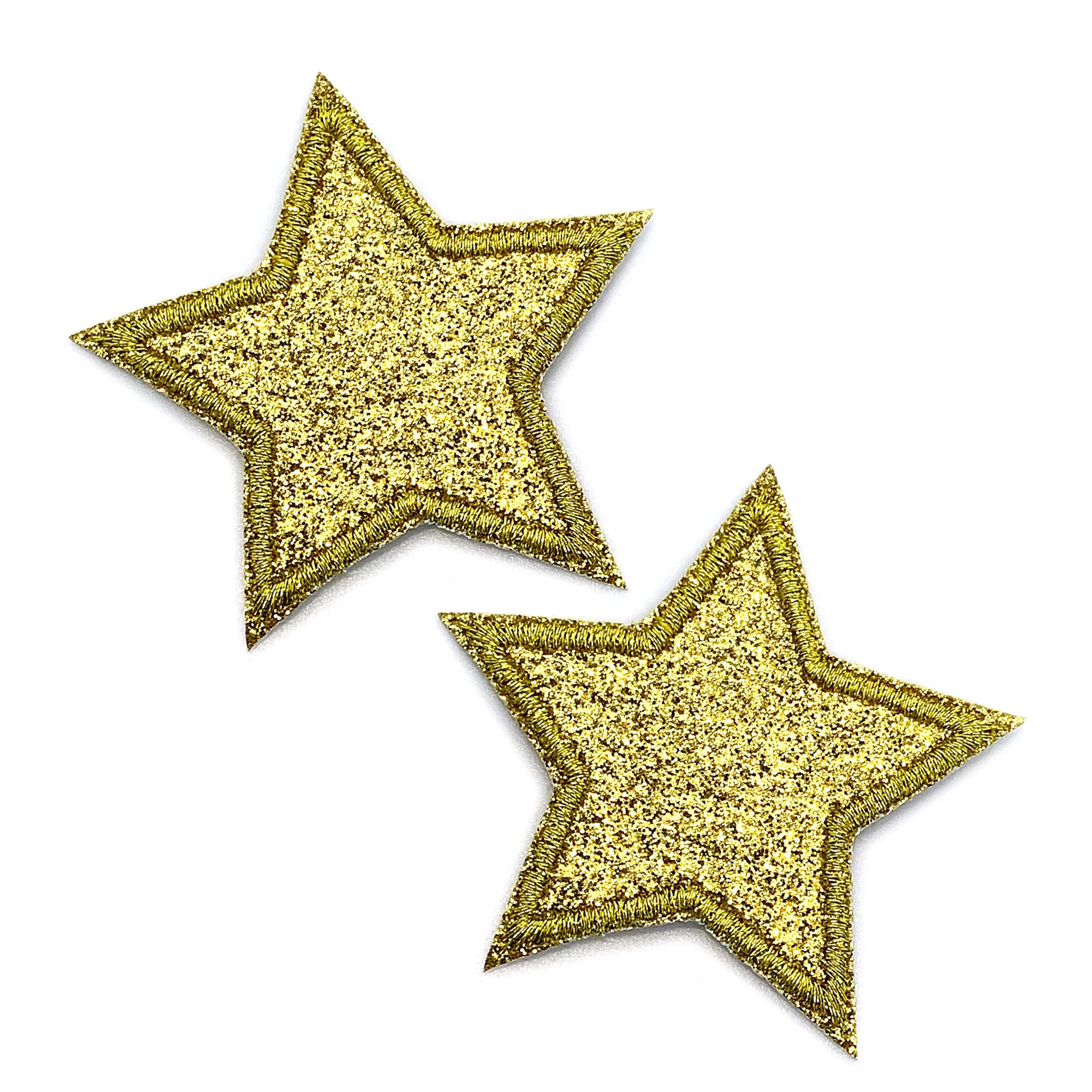 GWEN STUDIOS Gold Star Embroidered Iron-On Patch Appliques(2 Count) | Walmart (US)