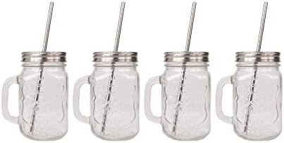 CUPVANNA | MASON JAR MUGS with Stainless Steel Lids and Straws and Straw Cleaning Brush | 16oz Ma... | Amazon (US)