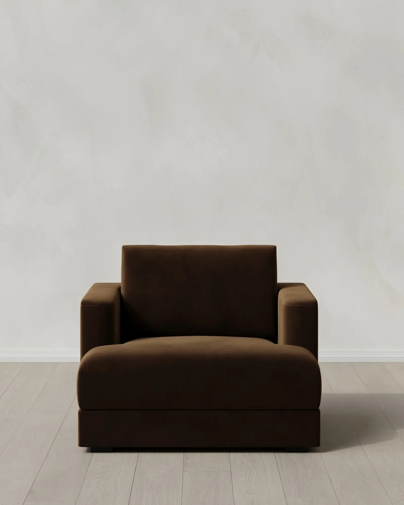 Sierra Curved Arm Accent Chair in Performance Velvet | Quince